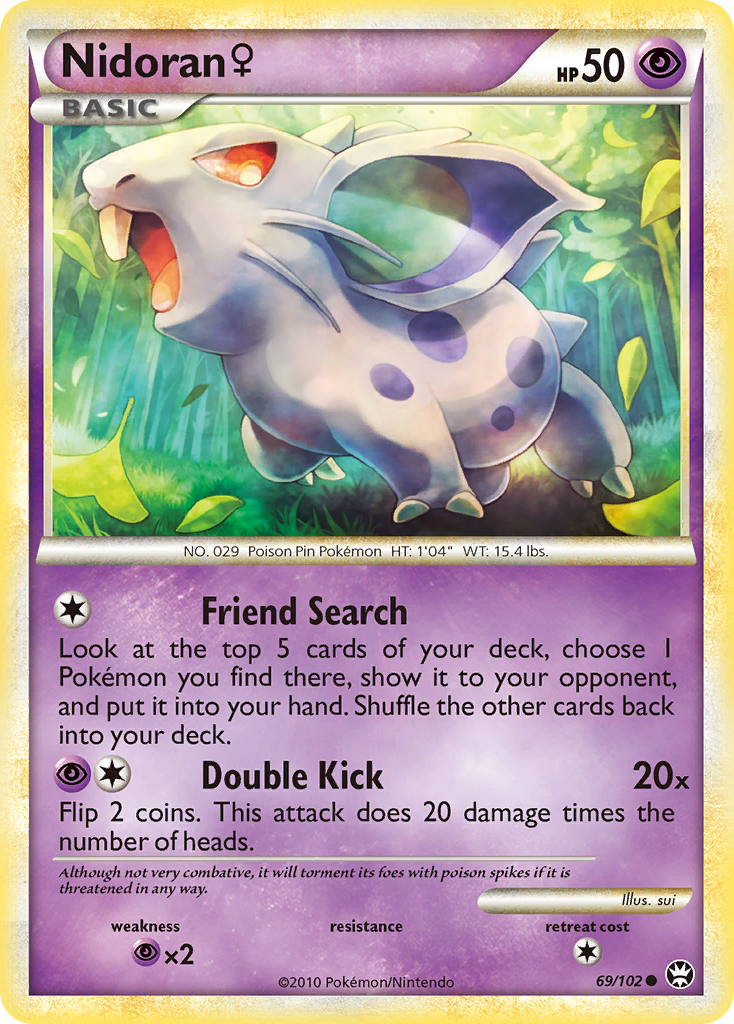 Nidoran (69/102) (Female) [HeartGold & SoulSilver: Triumphant] | Good Games Cannington