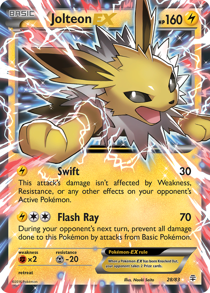 Jolteon EX (28/83) [XY: Generations] | Good Games Cannington