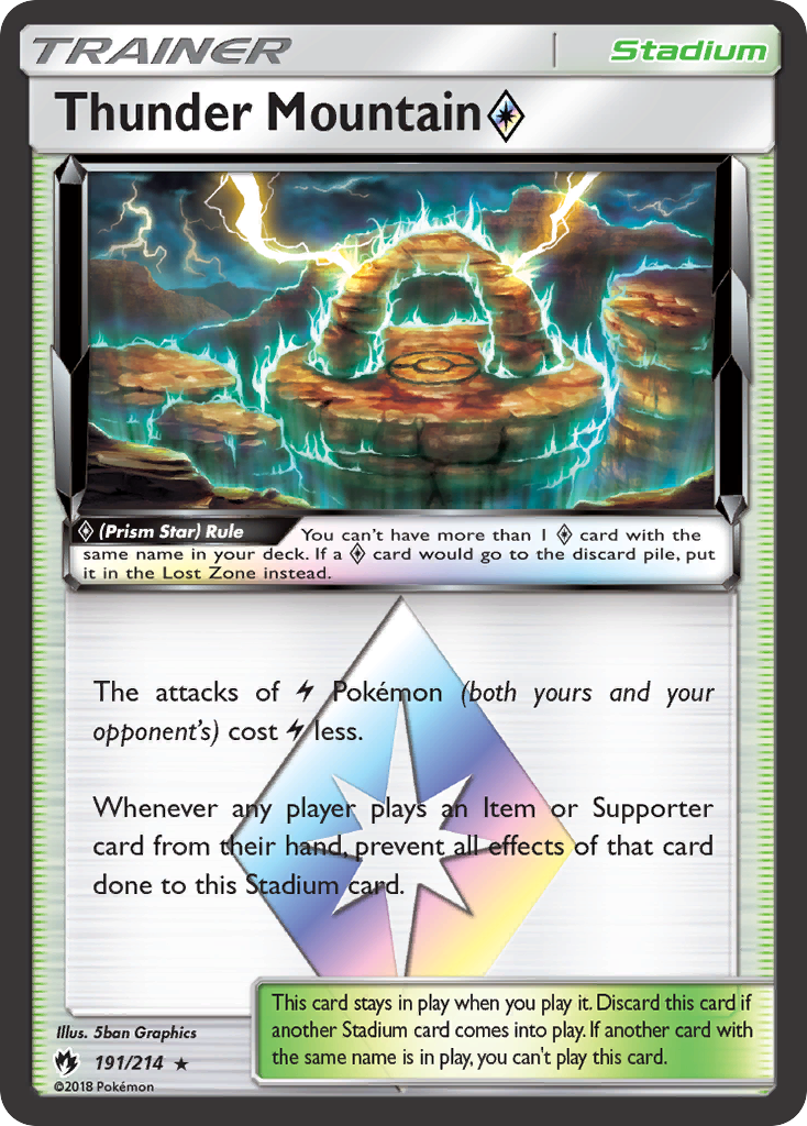 Thunder Mountain (191/214) (Prism Star) [Sun & Moon: Lost Thunder] | Good Games Cannington