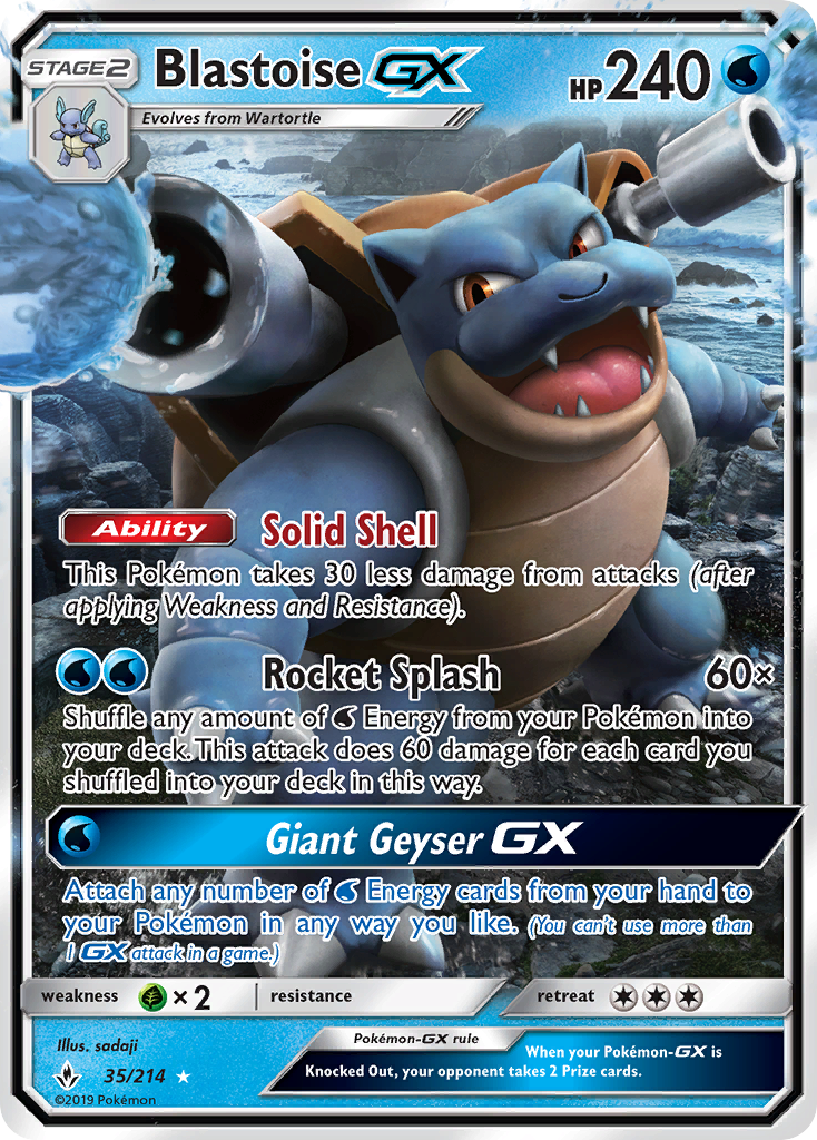 Blastoise GX (35/214) [Sun & Moon: Unbroken Bonds] | Good Games Cannington