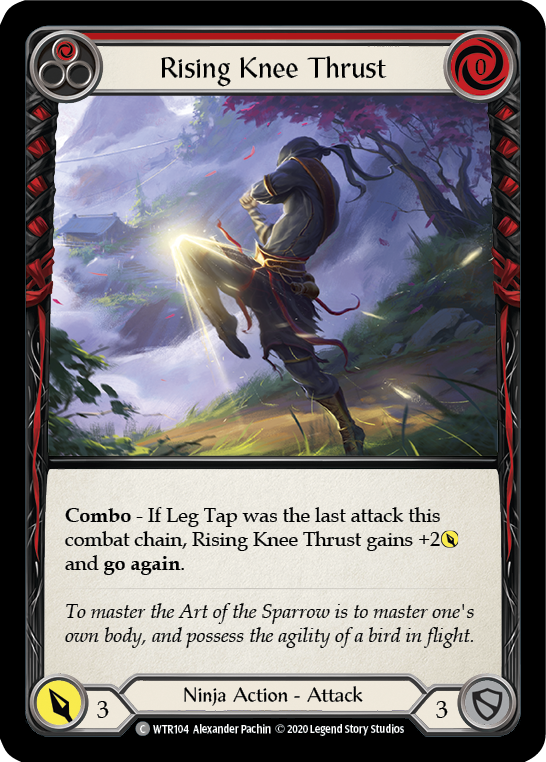 Rising Knee Thrust (Red) [U-WTR104] (Welcome to Rathe Unlimited)  Unlimited Rainbow Foil | Good Games Cannington