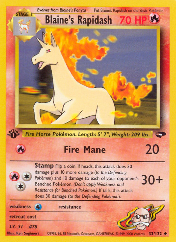 Blaine's Rapidash (33/132) [Gym Challenge 1st Edition] | Good Games Cannington