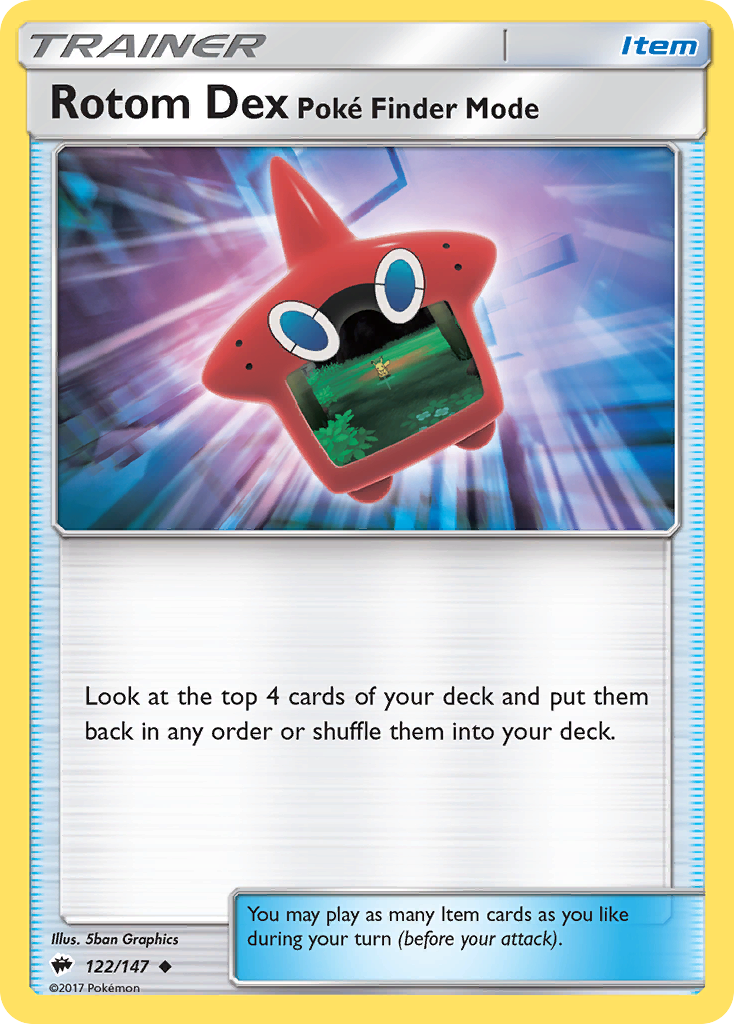 Rotom Dex Poke Finder Mode (122/147) [Sun & Moon: Burning Shadows] | Good Games Cannington