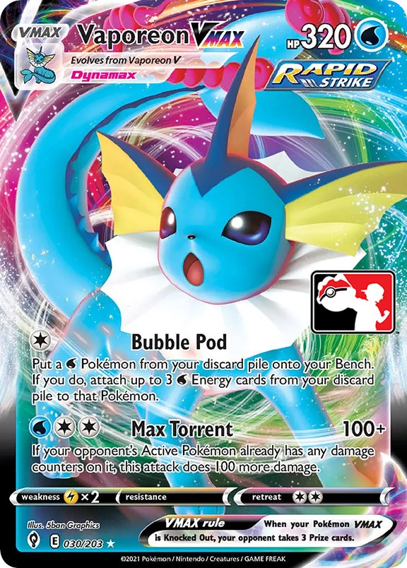 Vaporeon VMAX (030/203) [Prize Pack Series One] | Good Games Cannington