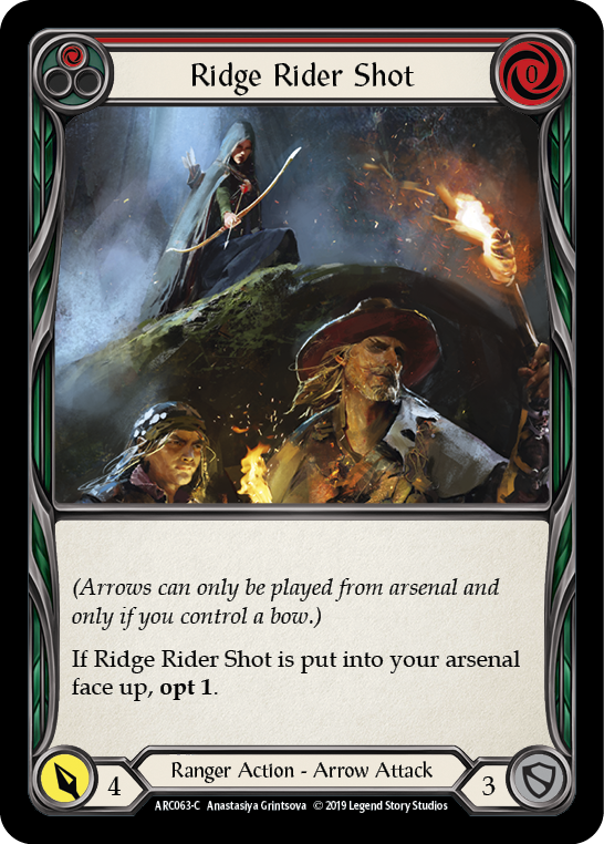 Ridge Rider Shot (Red) [ARC063-C] 1st Edition Rainbow Foil | Good Games Cannington