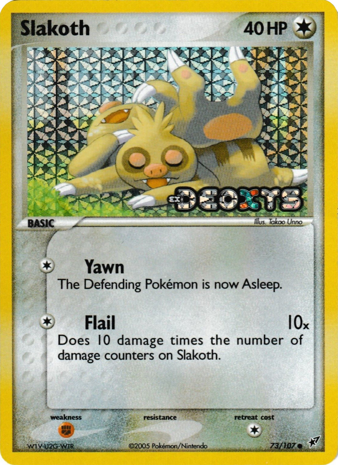 Slakoth (73/107) (Stamped) [EX: Deoxys] | Good Games Cannington