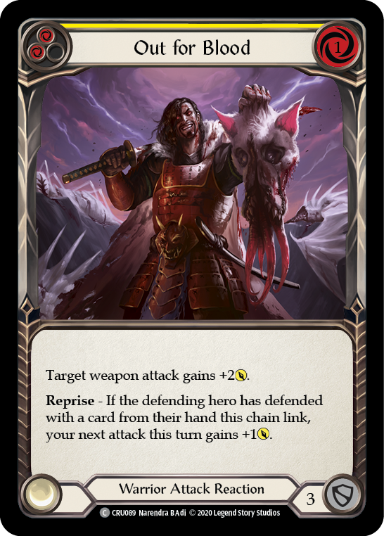 Out for Blood (Yellow) [CRU089] 1st Edition Rainbow Foil | Good Games Cannington