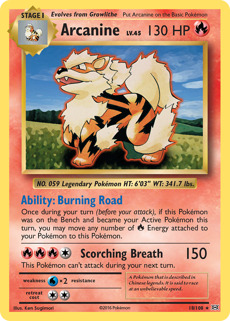 Arcanine (18/108) [XY: Evolutions] | Good Games Cannington