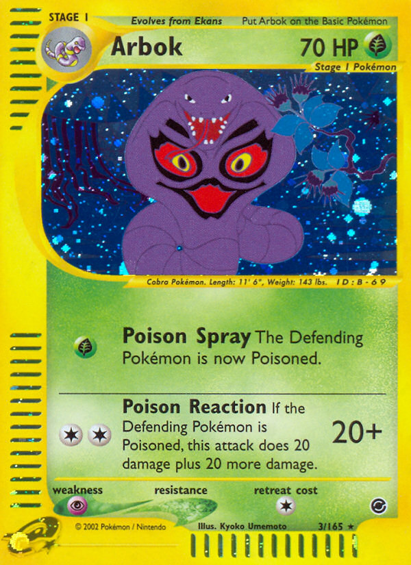 Arbok (3/165) [Expedition: Base Set] | Good Games Cannington