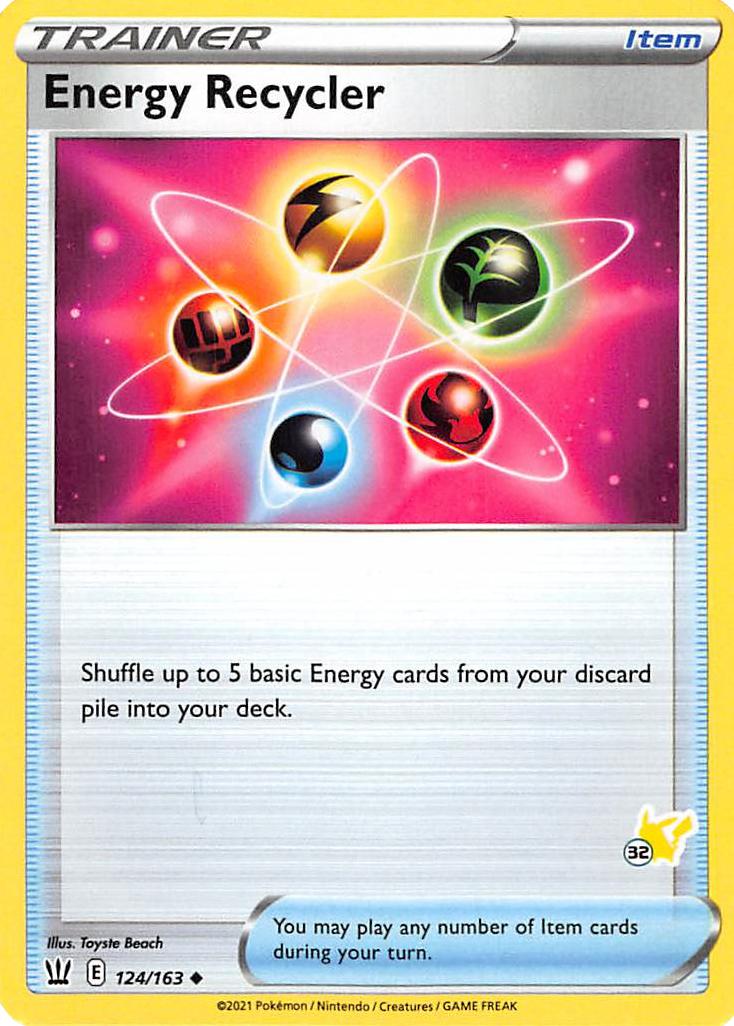 Energy Recycler (124/163) (Pikachu Stamp #32) [Battle Academy 2022] | Good Games Cannington