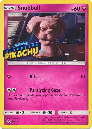 Snubbull Detective (SM200) (Pikachu Stamped) [Sun & Moon: Black Star Promos] | Good Games Cannington