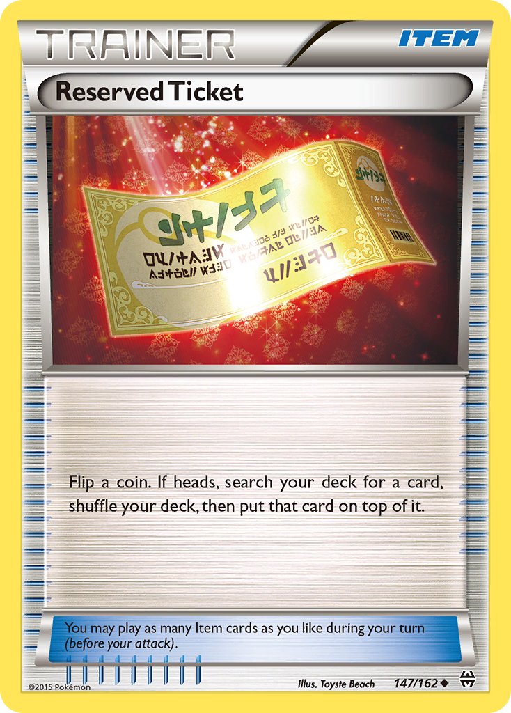 Reserved Ticket (147/162) [XY: BREAKthrough] | Good Games Cannington