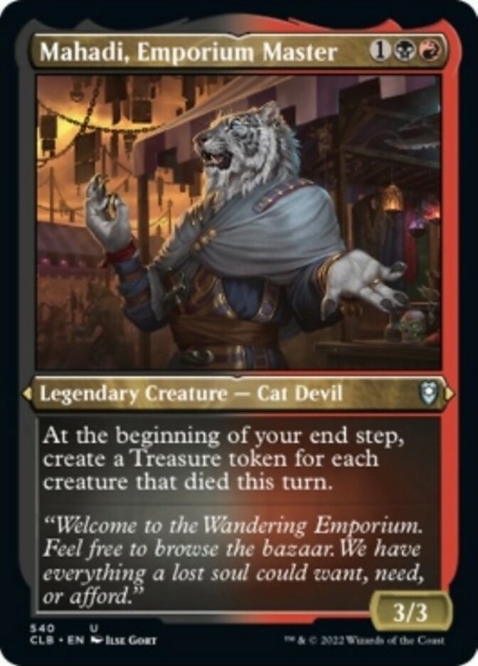Mahadi, Emporium Master (Foil Etched) [Commander Legends: Battle for Baldur's Gate] | Good Games Cannington