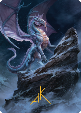 Ancient Silver Dragon Art Card (06) (Gold-Stamped Signature) [Commander Legends: Battle for Baldur's Gate Art Series] | Good Games Cannington
