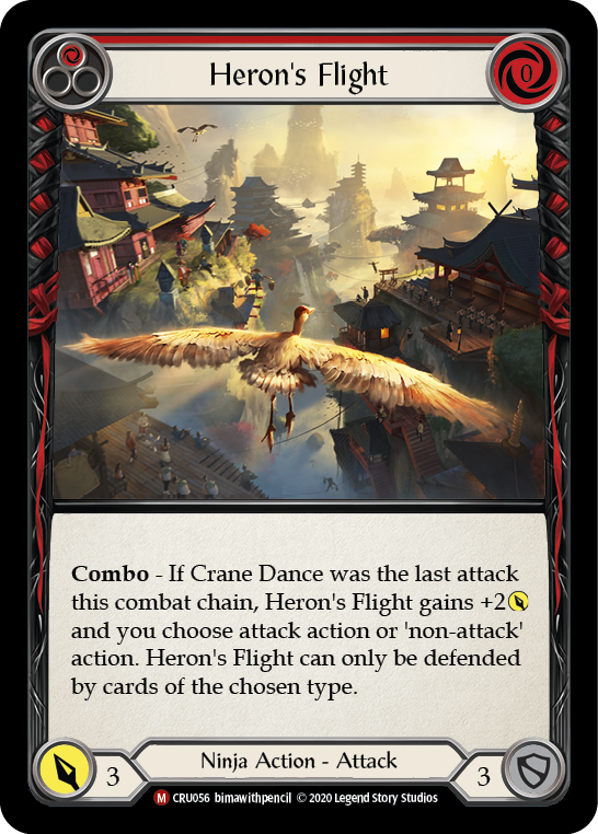 Heron's Flight [CRU056] 1st Edition Rainbow Foil | Good Games Cannington