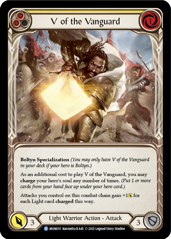 V of the Vanguard [MON035-RF] 1st Edition Rainbow Foil | Good Games Cannington