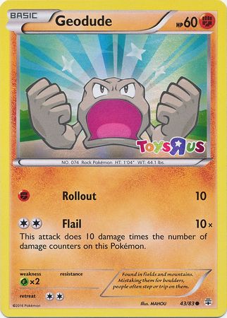 Geodude (43/83) (Toys R Us Promo) [XY: Generations] | Good Games Cannington