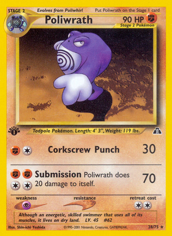 Poliwrath (28/75) [Neo Discovery 1st Edition] | Good Games Cannington