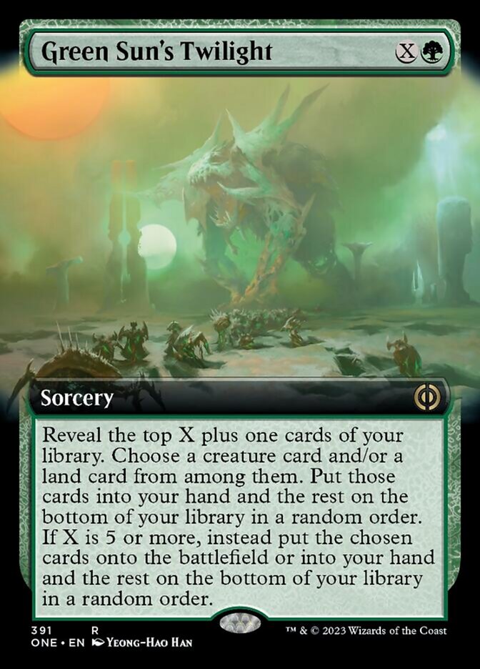 Green Sun's Twilight (Extended Art) [Phyrexia: All Will Be One] | Good Games Cannington