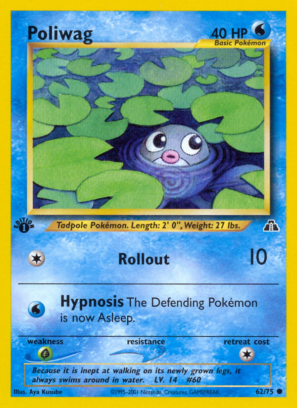 Poliwag (62/75) [Neo Discovery 1st Edition] | Good Games Cannington
