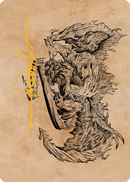 Miirym, Sentinel Wyrm Art Card (Gold-Stamped Signature) [Commander Legends: Battle for Baldur's Gate Art Series] | Good Games Cannington