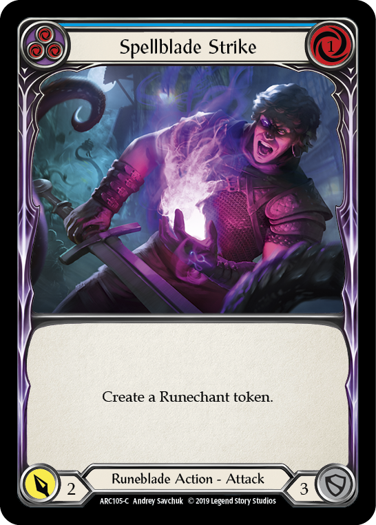 Spellblade Strike (Blue) [ARC105-C] 1st Edition Rainbow Foil | Good Games Cannington