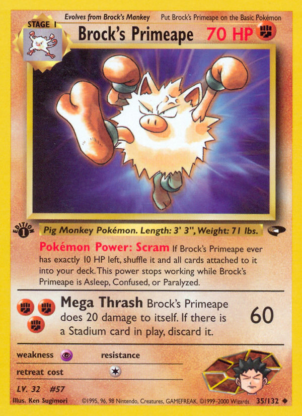 Brock's Primeape (35/132) [Gym Challenge 1st Edition] | Good Games Cannington