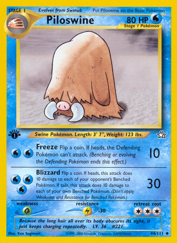 Piloswine (44/111) [Neo Genesis 1st Edition] | Good Games Cannington