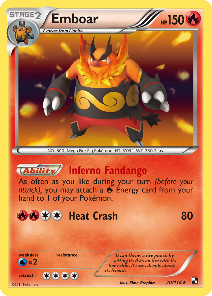 Emboar (20/114) [Black & White: Base Set] | Good Games Cannington