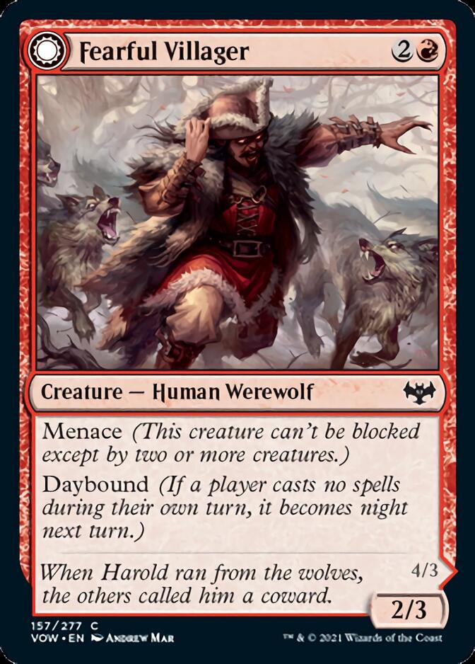 Fearful Villager // Fearsome Werewolf [Innistrad: Crimson Vow] | Good Games Cannington