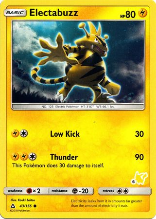Electabuzz (43/156) (Pikachu Stamp #6) [Battle Academy 2020] | Good Games Cannington
