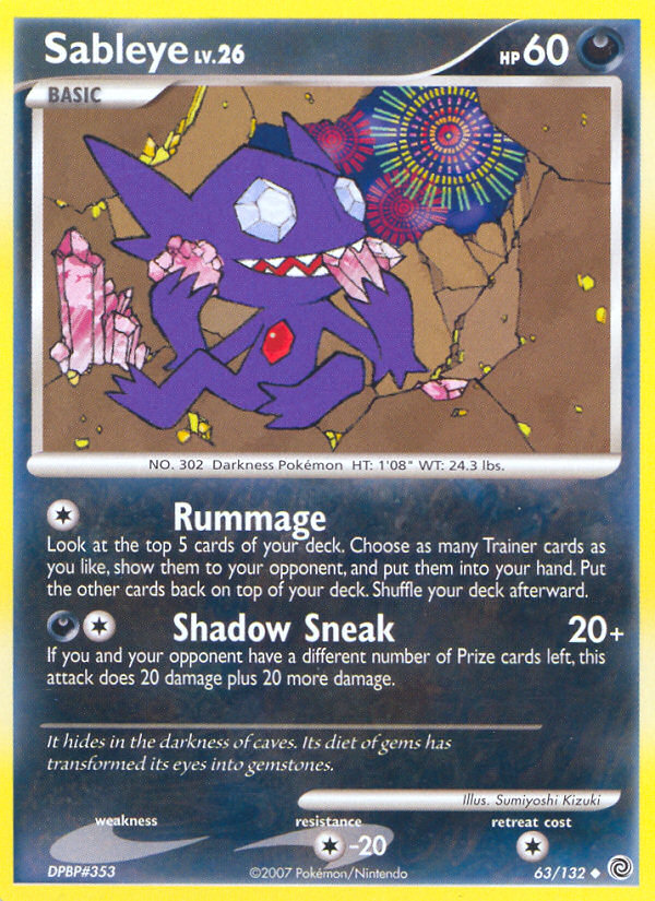 Sableye (63/132) [Diamond & Pearl: Secret Wonders] | Good Games Cannington
