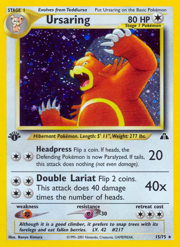 Ursaring (15/75) [Neo Discovery 1st Edition] | Good Games Cannington