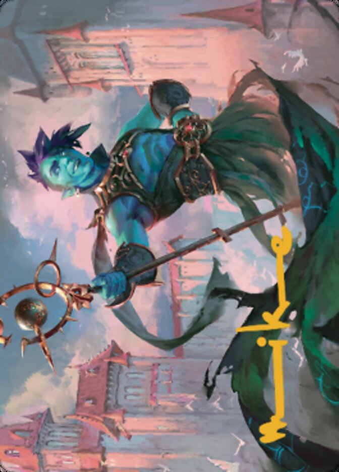 Haughty Djinn Art Card (Gold-Stamped Signature) [Dominaria United Art Series] | Good Games Cannington