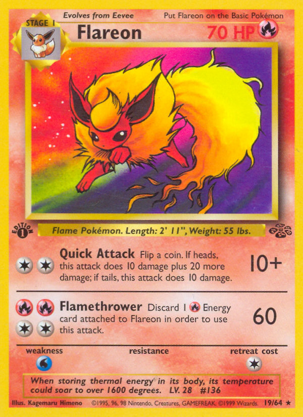 Flareon (19/64) [Jungle 1st Edition] | Good Games Cannington