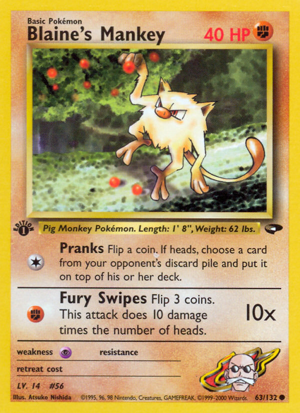 Blaine's Mankey (63/132) [Gym Challenge 1st Edition] | Good Games Cannington