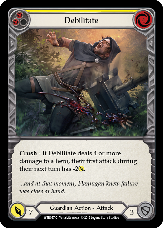 Debilitate (Yellow) [WTR067-C] Alpha Print Rainbow Foil | Good Games Cannington