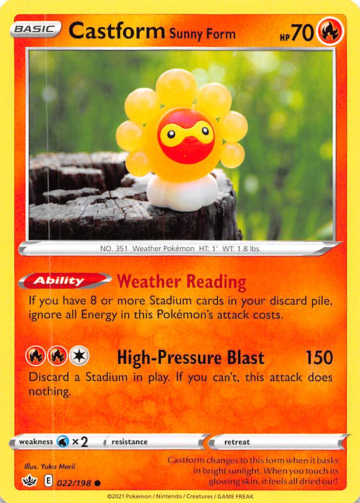 Castform Sunny Form (022/198) [Sword & Shield: Chilling Reign] | Good Games Cannington
