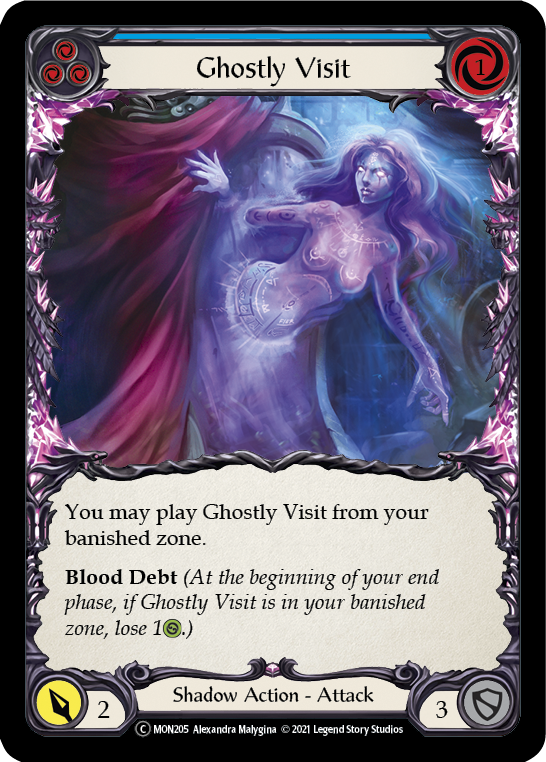 Ghostly Visit (Blue) [U-MON205-RF] Unlimited Rainbow Foil | Good Games Cannington