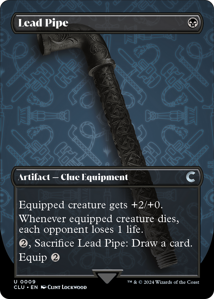 Lead Pipe (Borderless) [Ravnica: Clue Edition] | Good Games Cannington