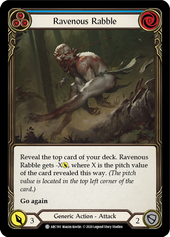 Ravenous Rabble (Blue) [U-ARC193] Unlimited Rainbow Foil | Good Games Cannington
