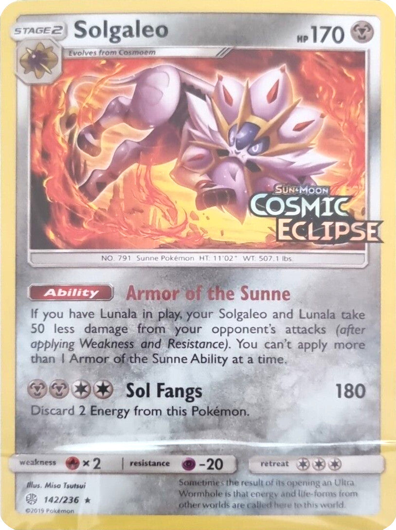 Solgaleo (142/236) (Cosmic Eclipse Stamped) [Sun & Moon: Cosmic Eclipse] | Good Games Cannington