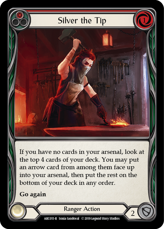 Silver the Tip (Red) [ARC051-R] 1st Edition Rainbow Foil | Good Games Cannington