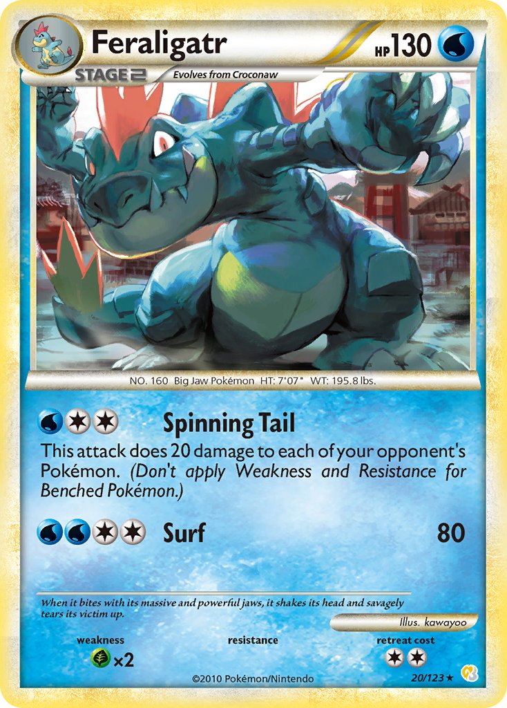 Feraligatr (20/123) (Theme Deck Exclusive) [HeartGold & SoulSilver: Base Set] | Good Games Cannington