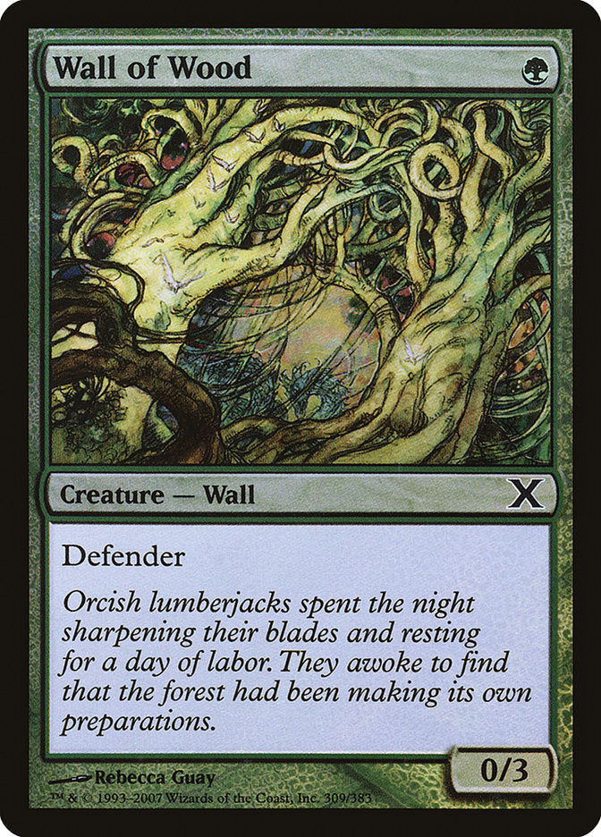 Wall of Wood (Premium Foil) [Tenth Edition] | Good Games Cannington
