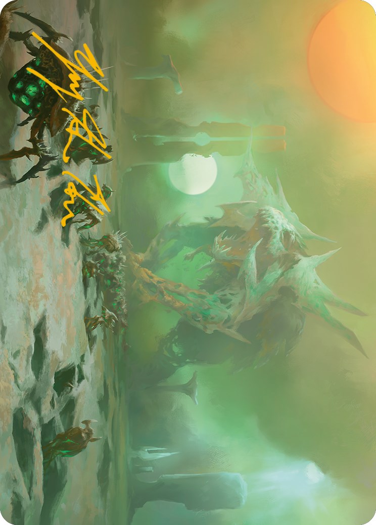 Green Sun's Twilight Art Card (Gold-Stamped Signature) [Phyrexia: All Will Be One Art Series] | Good Games Cannington