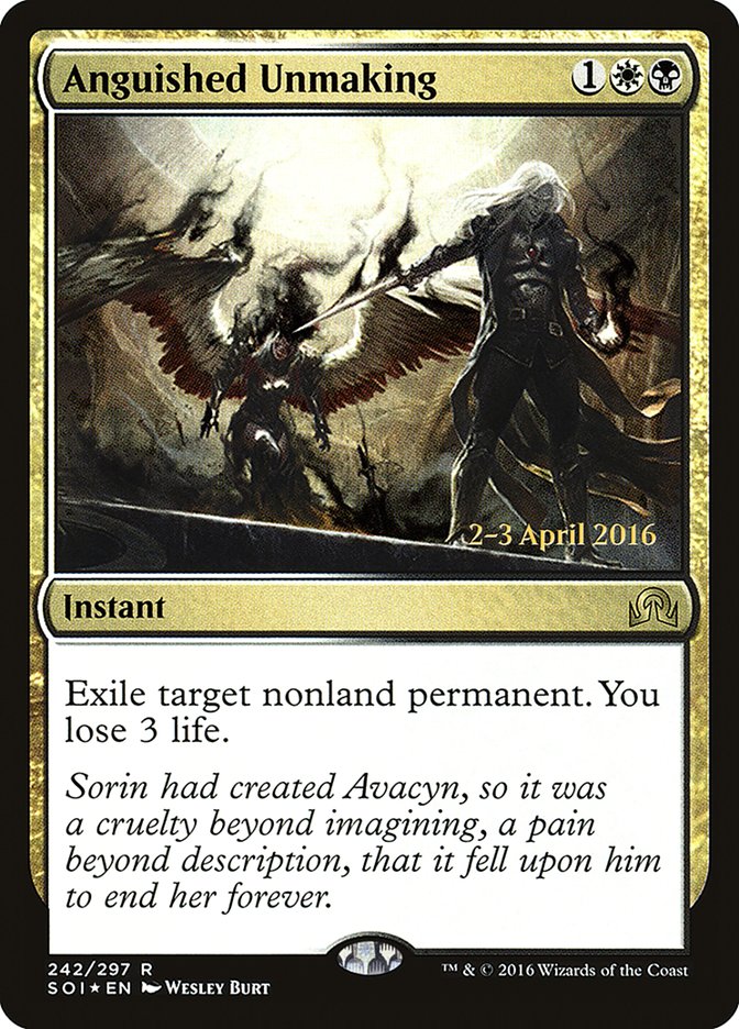 Anguished Unmaking [Shadows over Innistrad Prerelease Promos] | Good Games Cannington