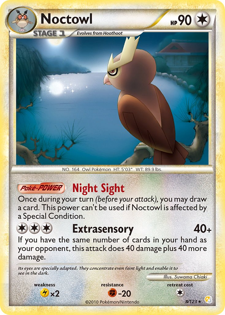 Noctowl (8/123) (Theme Deck Exclusive) [HeartGold & SoulSilver: Base Set] | Good Games Cannington