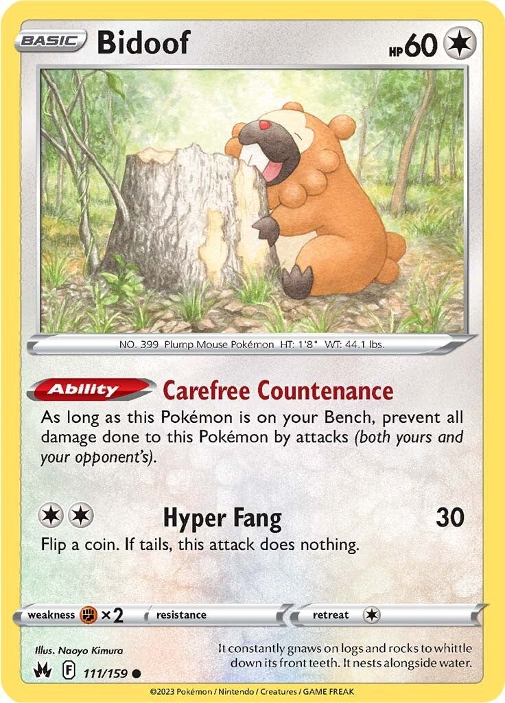 Bidoof (111/159) [Sword & Shield: Crown Zenith] | Good Games Cannington