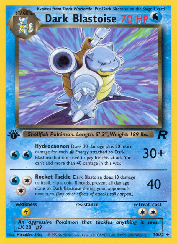 Dark Blastoise (20/82) [Team Rocket 1st Edition] | Good Games Cannington